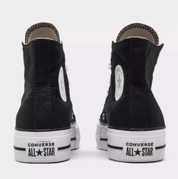 Converse Platform Black and White Chuck Taylor Woman's High-Top Sneakers Size 5 - Picture 3 of 7